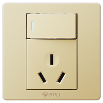 Bull socket flagship switch socket high-power air conditioner with switch 16A panel three-hole water heater G07 gold