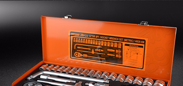 Đức Wilson WESSER 22-100 bộ cờ lê ổ cắm bằng tay inch mét đặt công cụ lốp xe
