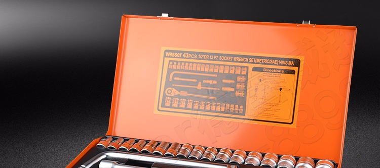 Đức Wilson WESSER 22-100 bộ cờ lê ổ cắm bằng tay inch mét đặt công cụ lốp xe