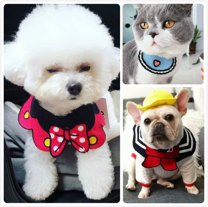 Dog saliva towel cat bib hand-woven small and medium-sized dog scarf pet modeling accessories IN Korean cute
