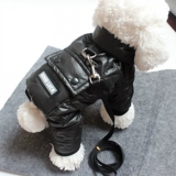 Собачья одежда Новая удача четвероногой хлопчатобумажной одежды Тедди Бишон медведь маленькая собачья домашняя животная сгущенная на четырех излушах осенней и зимней одежды