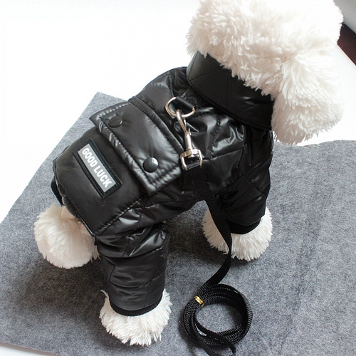 Собачья одежда Новая удача четвероногой хлопчатобумажной одежды Тедди Бишон медведь маленькая собачья домашняя животная сгущенная на четырех излушах осенней и зимней одежды