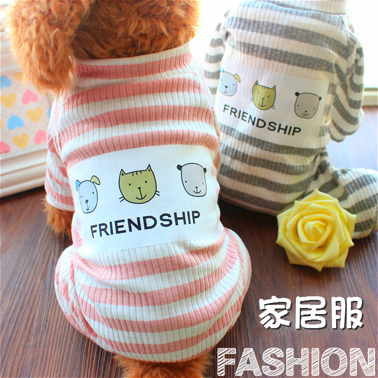 Pet puppy clothes four-legged spring and summer clothes bichon teddy cat home clothes spring thin summer pajamas