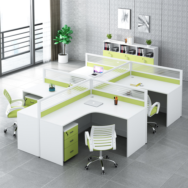 Shenzhen office furniture screen desk staff table and chair combination employee card seat simple modern four-person