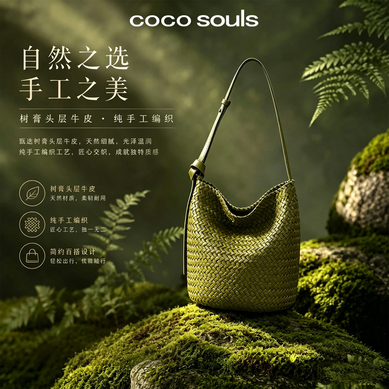 Tuscan's Same Style Leather Woven Bucket Bag, Fashionable and Versatile Commuter Shoulder Crossbody Bag, Women's Handbag Tuscan's Same Style Leather Woven Bucket Bag, Fashionable and Versatile Commuter Shoulder Crossbody Bag, Women's Handbag
