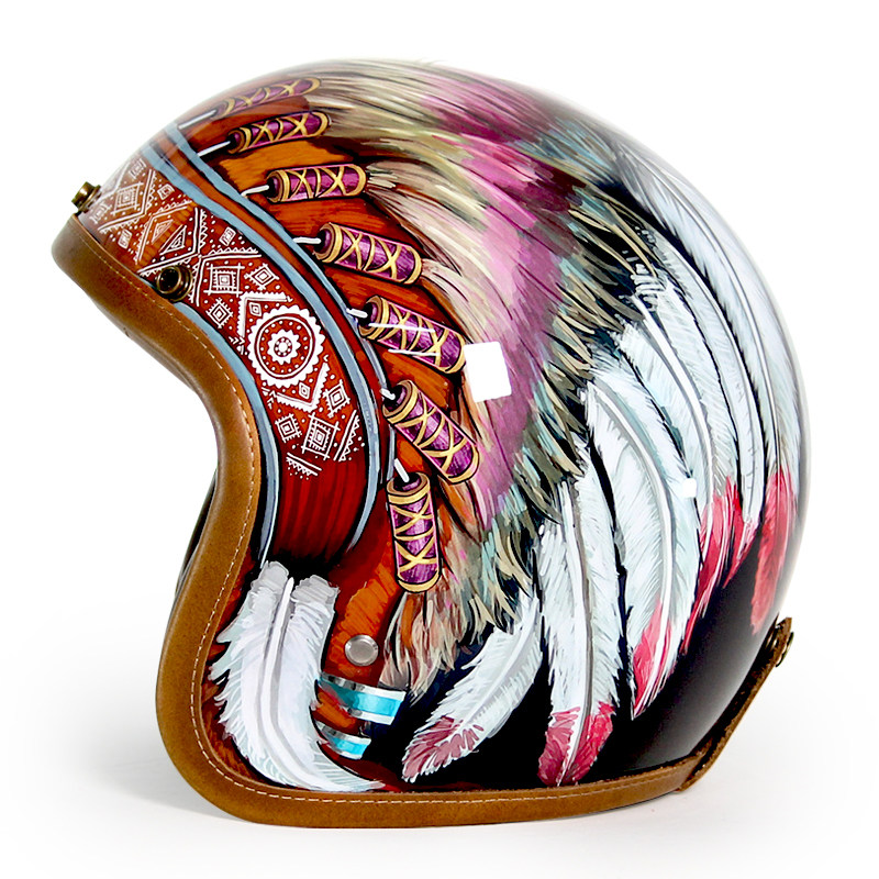 Cisfung Hard Han Handmade Color Armor 3C Certified Inner Lining Removable Wash Retro Semi-Helmets Locomotive's Locomotive Safety Helmet