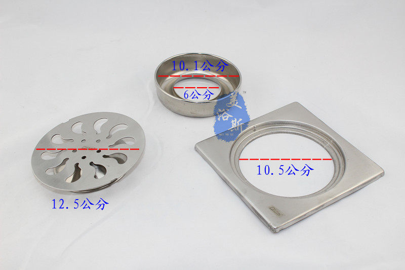 Creative stainless steel floor drain deodorant floor drain large floor drain 150*150mm with 110 powder room floor drain cover