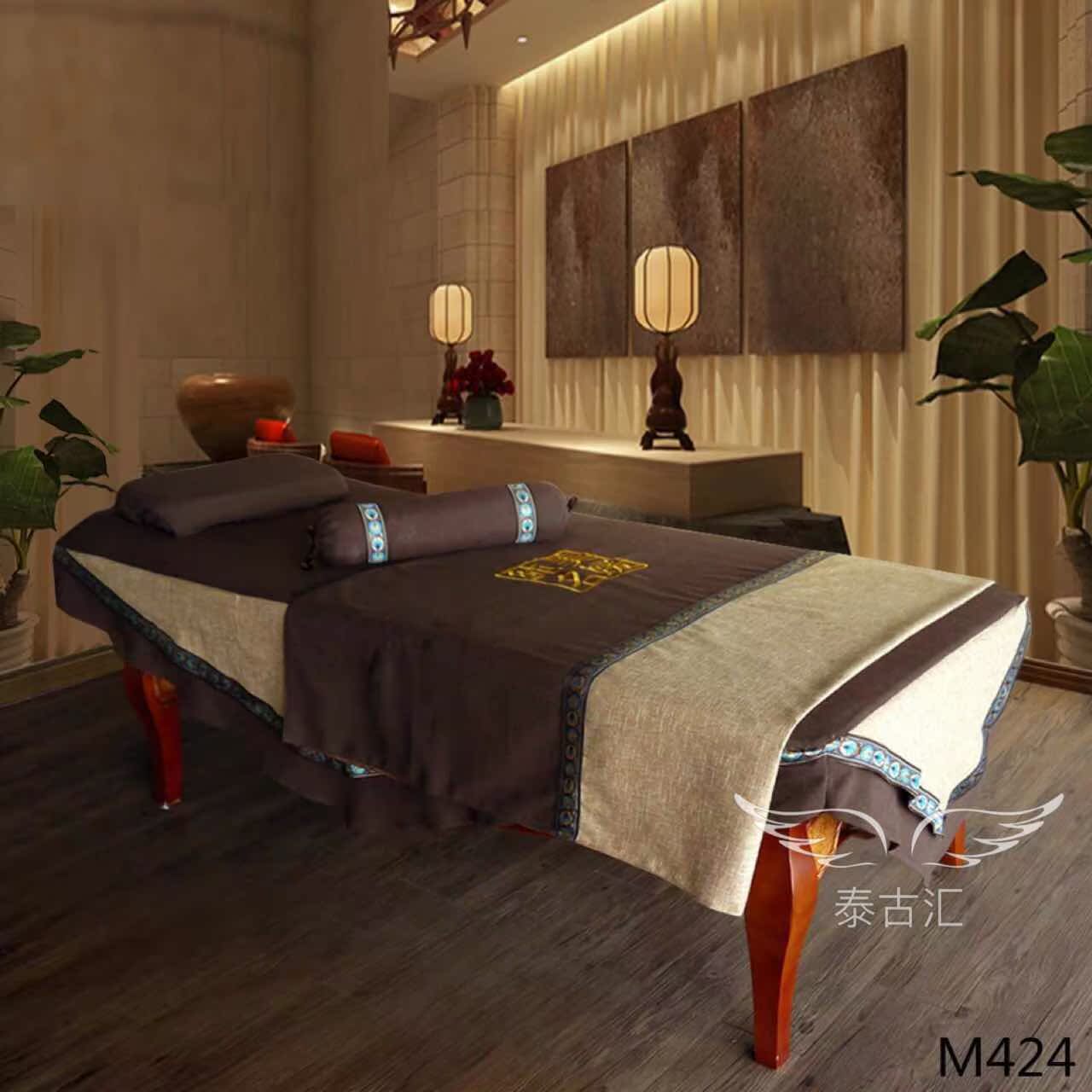 Thẩm mỹ viện Beauty khăn trải giường denim bedspread liệu pháp massage đặc biệt massage dầu gội đầu miễn phí vận chuyển khăn trải giường vải Trung Quốc - Trang bị tấm ga trải giường spa đẹp