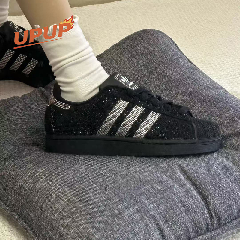 Black and Silver Glitter Shell Toe Adidas Superstar 2 Sneakers for Women Ih4200 Black and Silver Glitter Shell Toe Adidas Superstar 2 Sneakers for Women Ih4200