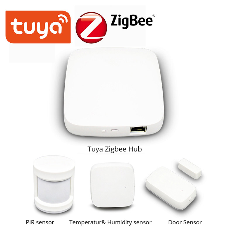Tuya smart home set mobile phone remote control door and window transmission human body sensor smoke alarm temperature and humidity