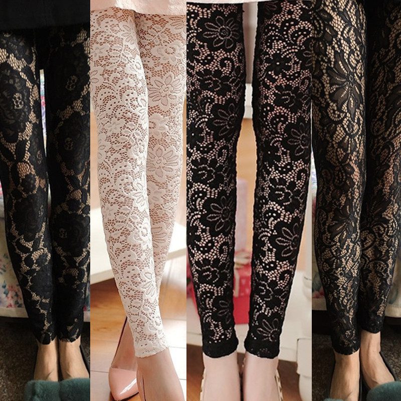 Korean High-Quality Spring and Summer New Lace Hollow-Out Three-Dimensional Flower Pure Cotton Thin Nine-Point Leggings Plus Size Women Korean High-Quality Spring and Summer New Lace Hollow-Out Three-Dimensional Flower Pure Cotton Thin Nine-Point Leggings Plus Size Women
