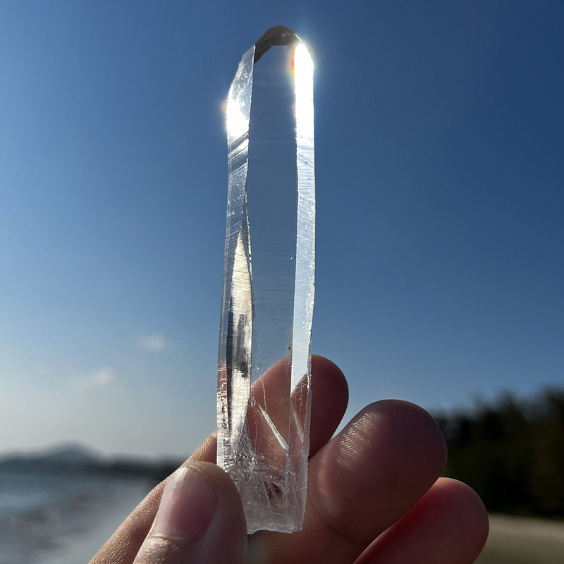 Lemuria Akashic Seed Crystal, Colombian Lemuria Laser Column Raw Stone, Lemuria