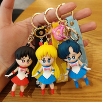 New Net red cute princess keychain pendant girlfriends schoolbag small gift cartoon girl car key chain