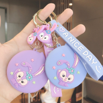 Cartoon multifunction mirror key buckle cute new Delu hang girls bag piece couple car key chain