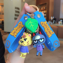 New cartoon cute pet keychain pendant cunning fox dumb tiger student schoolbag hanging car key chain