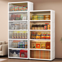 Armoire de rangement rabattable épaisse entièrement transparente support de rangement en plastique pour cuisine support de rangement multicouche armoire à snacks sur pied