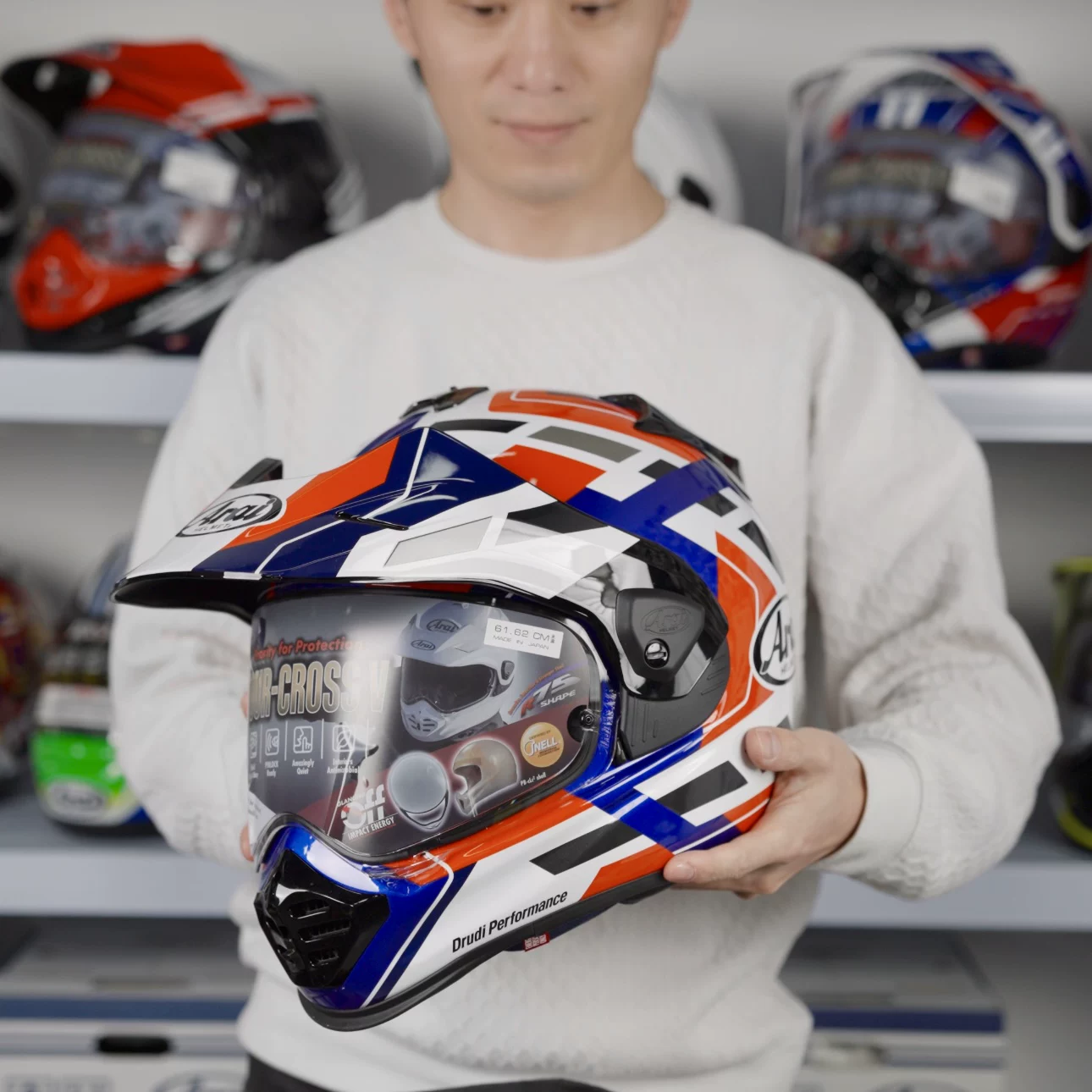 Оригинальный и подлинный 26 ARAI TOUR CROSSV Rally 5 Discovery Blue Cube Orange Cosmic Silver
