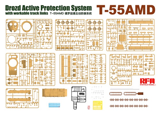 In Stock 1/35 Scale Maqitai Rm-5091 T-55Amd Equipped with Derozde Active Defense and Articulated Tracks