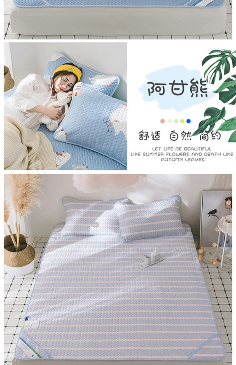 Tencel máy lạnh mat rửa mềm mat 1.8m giường Tencel máy nước đá rửa lụa ghế bông ba mảnh đúp - Thảm mùa hè chiếu trúc điều hòa