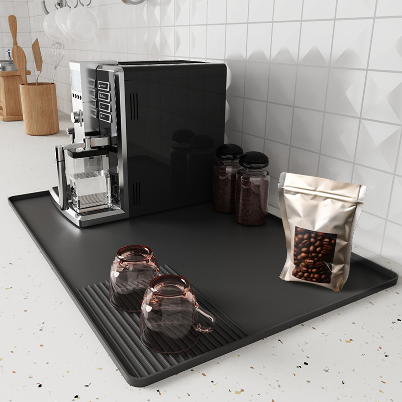 Amazon's Popular Coffee Machine Silicone Mat Tray Bar Counter Draining Mat Coffee Tamper Mat Protective Mat Dining Table Heat Insulation