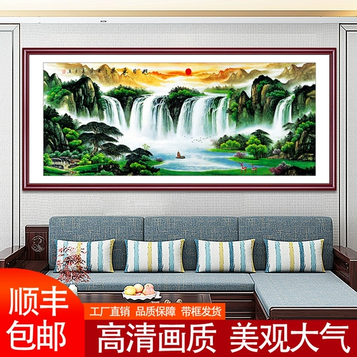 Rising Sun Shengsheng Пейзажная живопись гостиная, висящая живопись офис, расположение монтаж