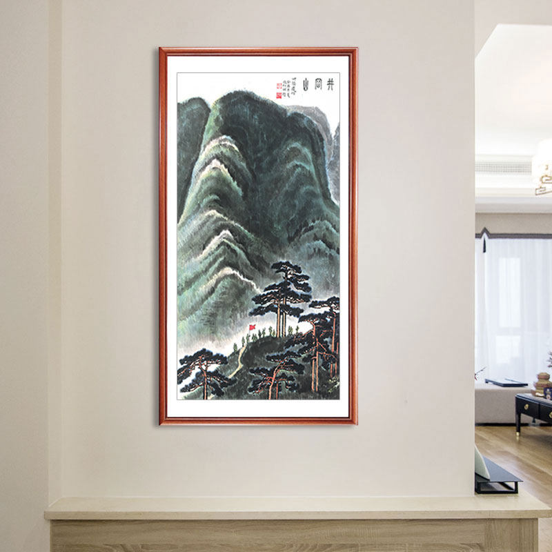 National Painting Landscape Painting Xuanguan Decoration Painting Corridor Vertical Version Chinese Style Aisle Fresco New Chinese Living Room Dining Hall Hung Painting