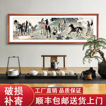 Ten Jun picture hanging painting living room decoration painting sofa background wall office horse to success ink painting Xu Beihong