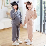 Пижама подходит для мужчин и женщин, удерживающие тепло штаны, детский флисовый демисезонный комплект, детская одежда