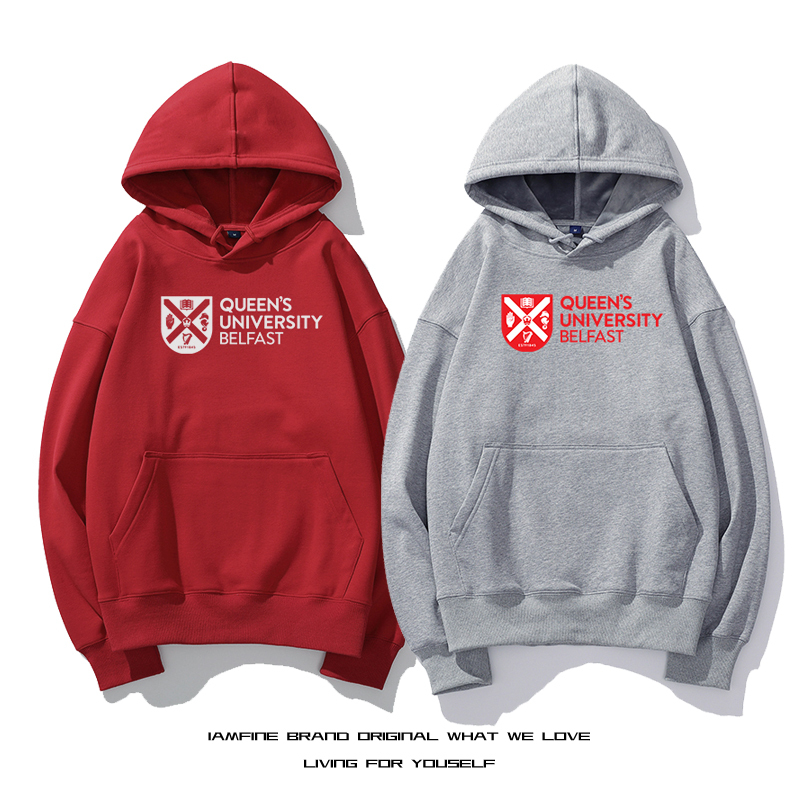 Queen's University Belfast Commemorative Hooded Sweatshirt for International Students and Alumni Gatherings, Fleece-Lined Jacket Queen's University Belfast Commemorative Hooded Sweatshirt for International Students and Alumni Gatherings, Fleece-Lined Jacket