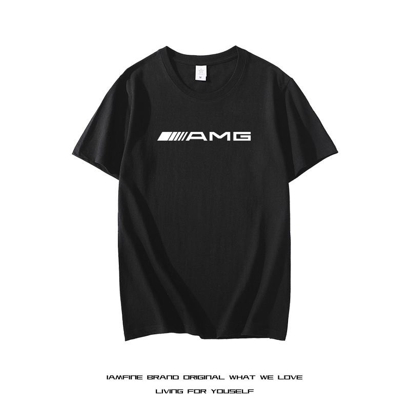 Mercedes-Benz Amg Performance Car Department Short-Sleeve T-Shirt for Modification Enthusiasts, Pure Cotton Cultural Shirt, Car Enthusiasts' Gathering Clothing