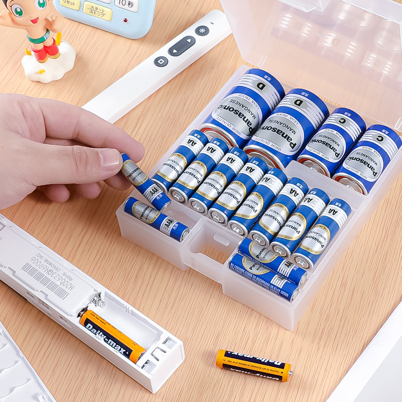 Japan Import Battery Containing Box Finishing Box 5 Number 7 Dry Cell Storage Box Transparent Waterproof Box-Taobao
