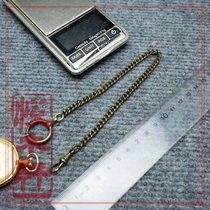 Antique German large ring copper pocket watch chain with trademark and factory name. Total length: 27 cm