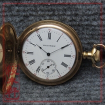 Beautiful product American WALTHAM Watson Royal 12S17 Diamond Hunting Watch Muffled Case Gold Pocket Watch 1904