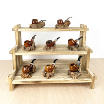 Pipe rack purple clay pot teapot tea set ornaments table top desktop live broadcast display rack ancient rack storage rack