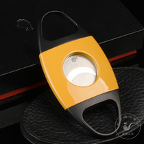 All-steel thickened double-edged cigar scissors Sharp exquisite cigar knife Mens boutique cigarette gift box holster