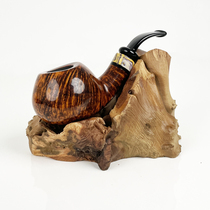 Marigold pipe stand pipe seat display stand tree root tree burl old material ornaments personalized creative handmade
