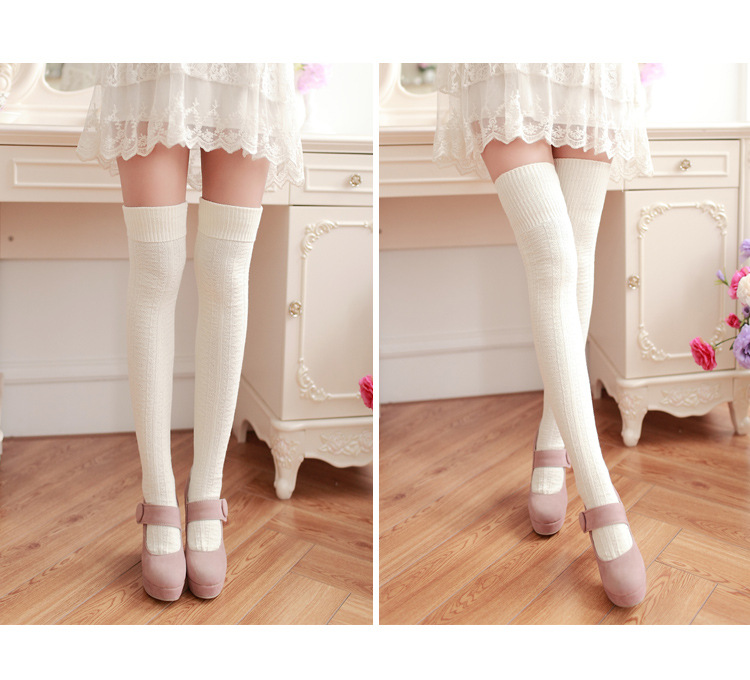 Nhật bản ống cao mùa hè điều hòa không khí phòng xà cạp vớ over the knee vớ chân bìa nữ cotton dài vớ ống ngủ ấm vớ