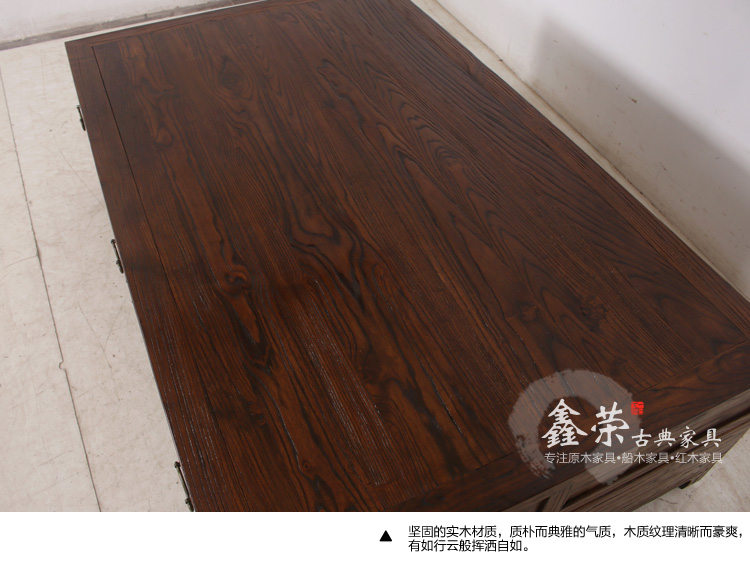 Nội thất gỗ rắn nhật ký sáng tạo bốn mặt hộp phòng khách lưu trữ đa chức năng bàn cà phê Trung Quốc cổ vuông bàn cà phê - Bàn trà bàn trà sofa