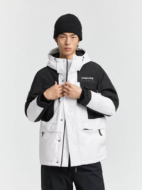 PEACEBIRD Men's Goose Down Down Jacket Men's Winter New Outdoor Workwear Hooded Cordura Down Jacket