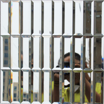 3x30 long five-sided edged crystal glass mosaic tile TV background wall mirror mirror wall sticker self-adhesive