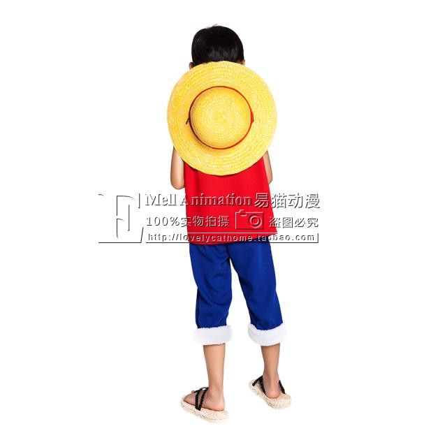 One Piece ONE PIECE Cosplay Luffy Thế Hệ Bộ Trẻ Em Mùa Hè Mũ Rơm