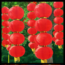 Series of lanterns Outdoor Waterproof Sunscreen Decoration Printing Advertising Dancing Folding Spring Festival Size Round Long String Red Lantern