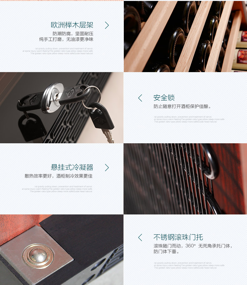 tủ rượu treo tường phòng khách Rạch 美 W470B đôi nhiệt độ rượu làm lạnh tủ lạnh tủ lạnh tủ rượu gỗ rắn tủ lạnh nhà trà - Tủ rượu vang tủ rượu mini phòng khách