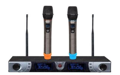 HTDZ Heitian HT-77A Dual handheld wireless microphone UHF segment 200 channel frequency conversion K song Chair