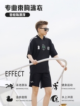 Original Mile swimsuit unisex corset short-sleeved handsome T diving les hot spring quick-drying loose swimming suit