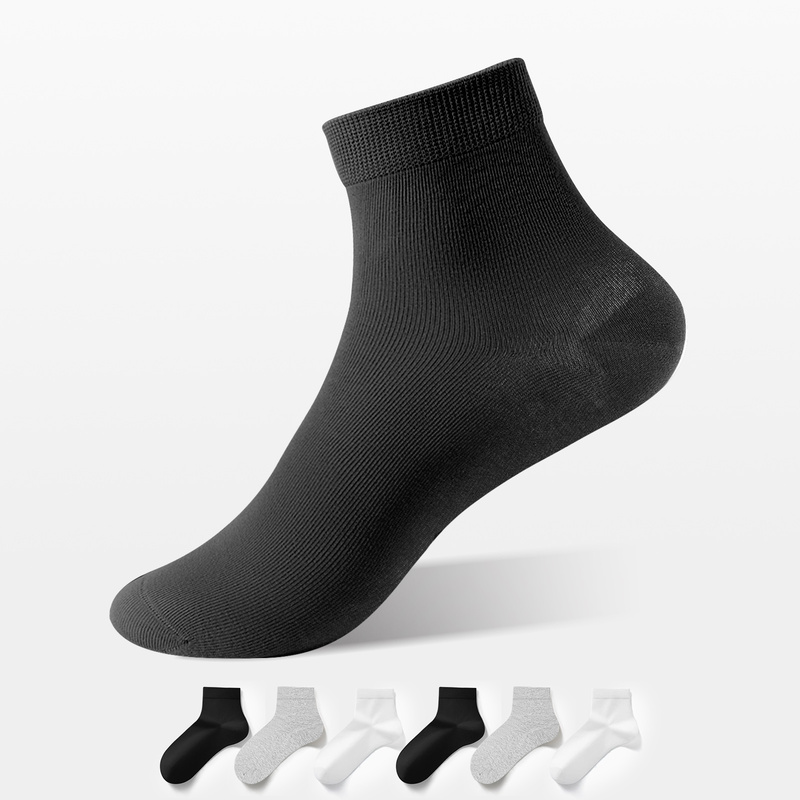 Rzlzl Socks, Thin Mid-Short Tube Summer Men's Socks, 40 Count, High Cotton, Sweat-Absorbent, Breathable, Odor-Resistant Business Socks, 6 Pairs in Total