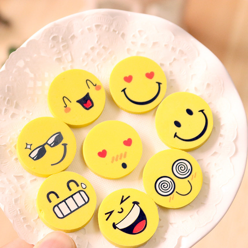 Korea Creative Model Rubber Erase Lovely Smile Face Young Stationery Kindergarten Learning Supplies Children's Gift