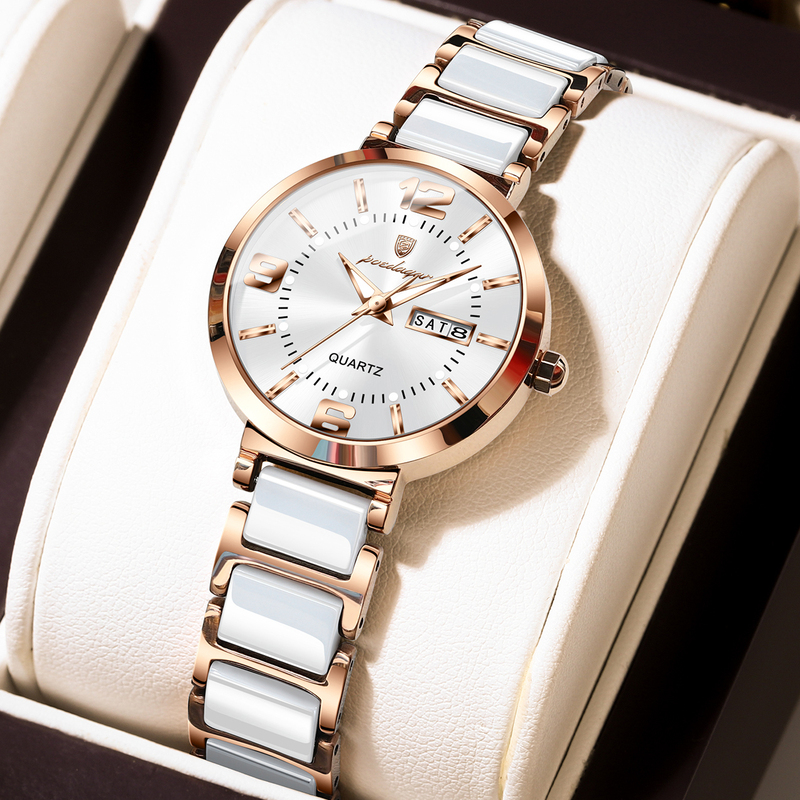 Swiss Simple Women's Watch Trendy Waterproof Luminous New Dual Calendar Quartz Watch Brand-Name Watch Women's Wristwatch Swiss Simple Women's Watch Trendy Waterproof Luminous New Dual Calendar Quartz Watch Brand-Name Watch Women's Wristwatch