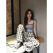 DALU summer fashionable girl B slim U-shaped slim U-shaped sling short style outside wear bottomless top 2020