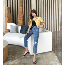 DALU this issue with Wang version of the universal jeans womens summer thin straight loose pants